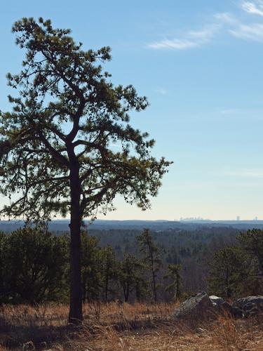 view of the Boston skyline from Boston Hill at North Andover in northeastern Massachusetts)