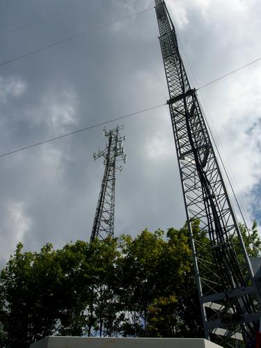 communications antennas on ridge near Bristol Peak in New Hampshire