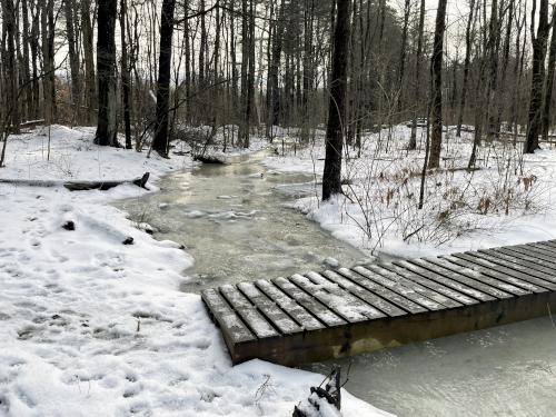 stream in January at Broadview Farm Conservation Area in southern NH