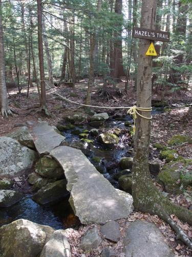 rock footbridge over a brook at Burns Hill in southern New Hampshire