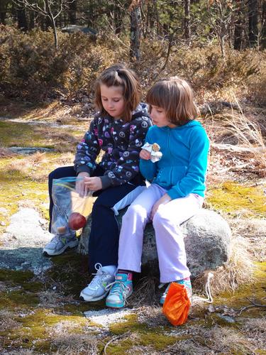 young hikers on Burns Hill in New Hampshire