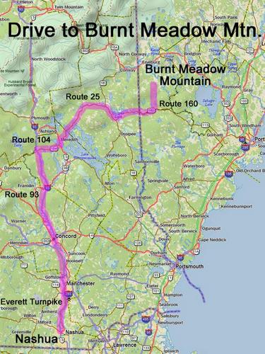 Burnt Meadow Mountain drive route