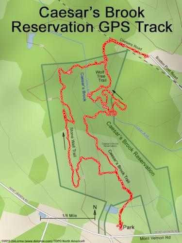 GPS track in November at Caesar's Brook Reservation in southern NH