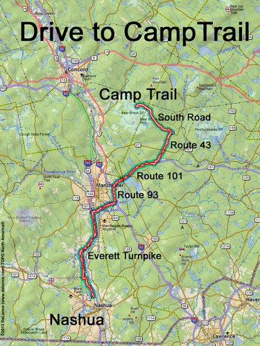 Camp Trail drive route