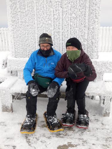 winter hikers on Cannon Mountain in New Hampshire