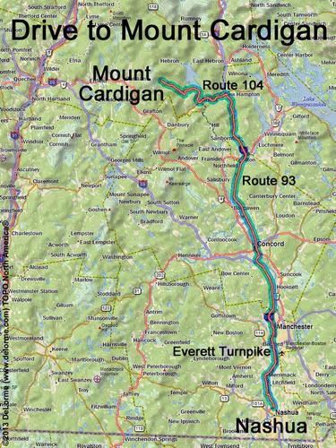 Mount Cardigan drive route