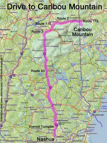 Caribou Mountain drive route