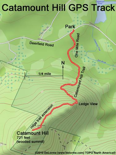 GPS hiking track to Catamount Hill in New Hampshire