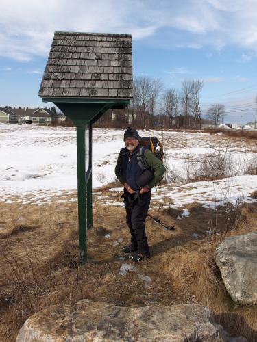 Dick at the entrance kiosk for Champlin Forest near Rochester in southeastern New Hampshire