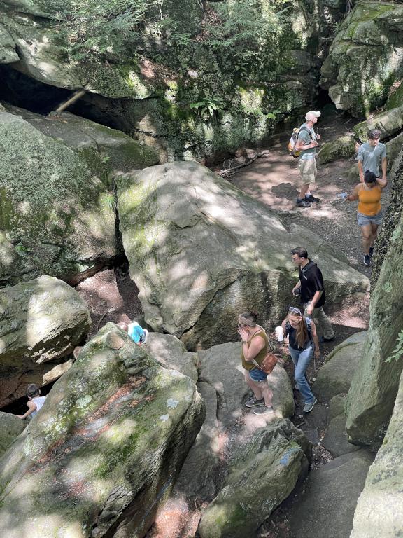 Chasm Loop trail in June at Purgatory Chasm in southern Massachusetts