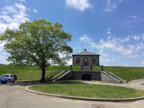 gatehouse at Chestnut Hill Reservoir in Boston MA