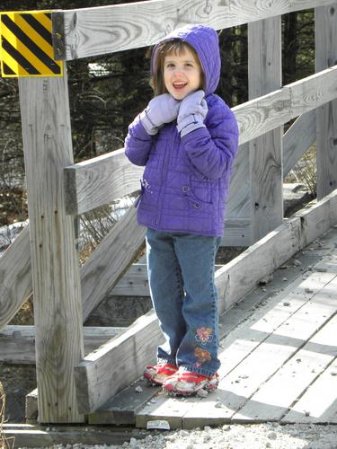 winter hiker near Clark Pond in New Hampshire