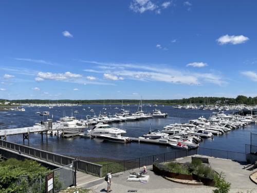 Newburyport harbor view in June from the Clipper City Trail in northeast Massachusetts