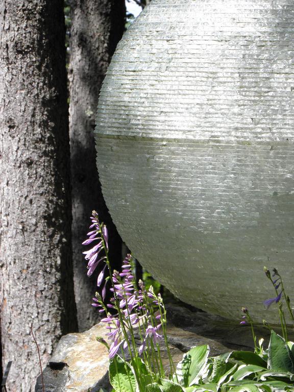 Chiseled Orb art in Coastal Maine Botanical Gardens