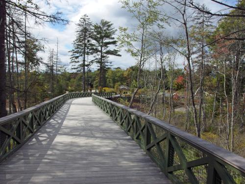 entrance walkway in September at Coastal Maine Botanical Gardens