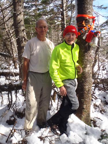 bushwhackers at the summit canister on Cold Hollow Mountain in Vermont