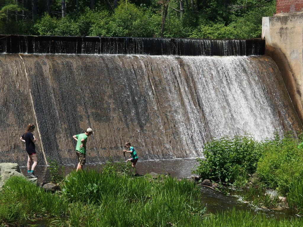 waterfall at the outflow of Oyster River at College Woods in southeastern New Hampshire