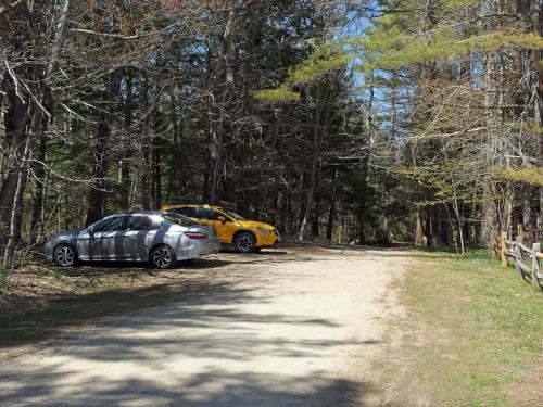 parking lot at Converse Meadow near Rindge in southern New Hampshire