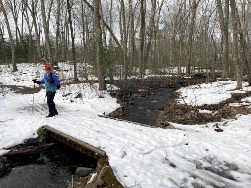 stream and footbridge at Costa Conservation Area in southeast NH