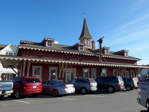 old rail station at Cotton Valley Rail Trail near Wolfeboro in New Hampshire