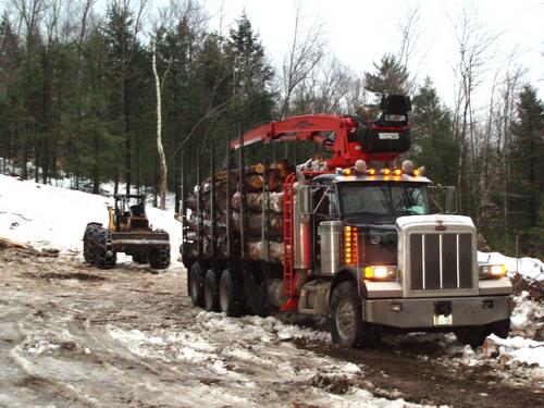 lumber truck on the back slope of Cranmore Mountain in New Hampshire