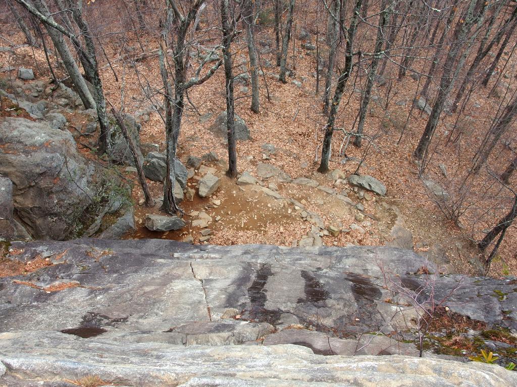 rock-climbing cliff in December at Crow Hills near Leominster, MA