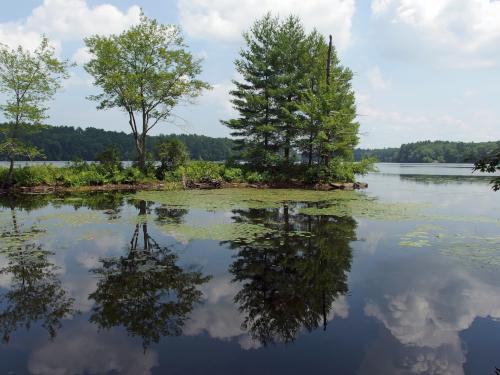 view of Crystal Lake from Crystal Point Conservation Area at Haverhill in northeastern Massachusetts