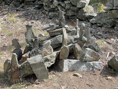 trailside stone art in September at Cutler-Spalding Conservation Area in southern NH