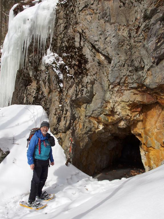 Dick at the Gold Mine entrance at David Dana Forest in northern New Hampshire