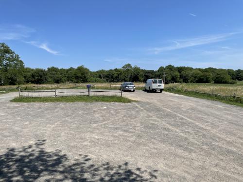 parking lot in June at Daniel Webster Wildlife Sanctuary in eastern Massachusetts