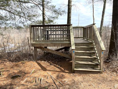 overlook in February at Danvers Swamp Walk in northeast MA