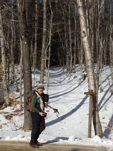 Dick stands at the start of the Davis Hill Trail on the way to Davis Hill at Pisgah State Park in southwestern New Hampshire