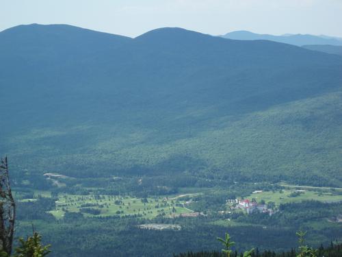 view from Mount Deception of the back of the Mount Washington Hotel in the White Mountains of New Hampshire