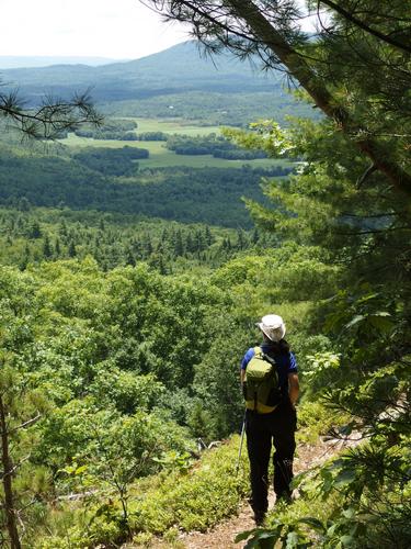 Elaine descends Deer Hill Trail in western Maine