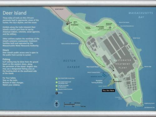 trail map of Deer Island in northeast coastal Massachusetts