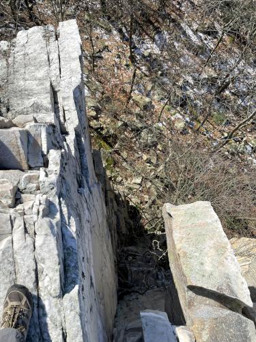 ledge dropoff in November on Dry Hill in western MA