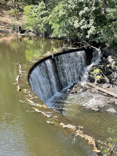 circular dam in August at Echo Bridge near Newton in eastern Massachusetts