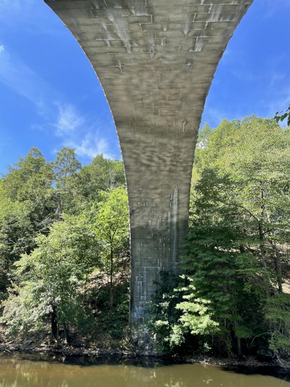 bridge underside in August at Echo Bridge near Newton in eastern Massachusetts