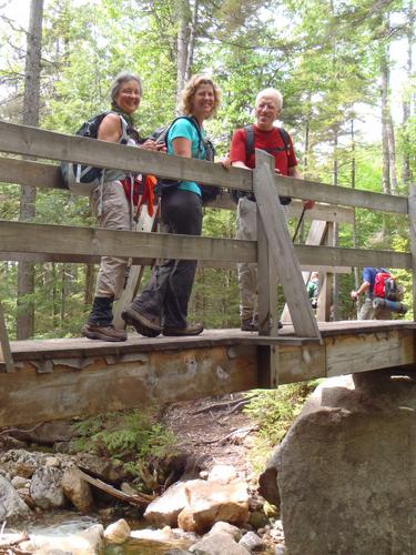 hikers on the trail down from Mount Pierce in New Hampshire