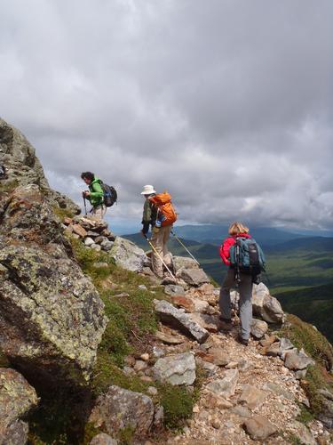 hikers on the trail to Mount Eisenhower in New Hampshire