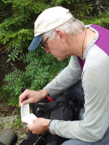 register on top of South Engine Hill in New Hampshire