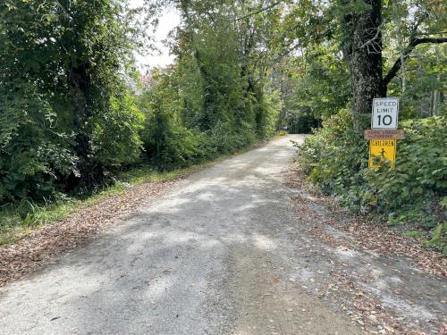 access road in October to Epsom Town Forest in southern New Hampshire