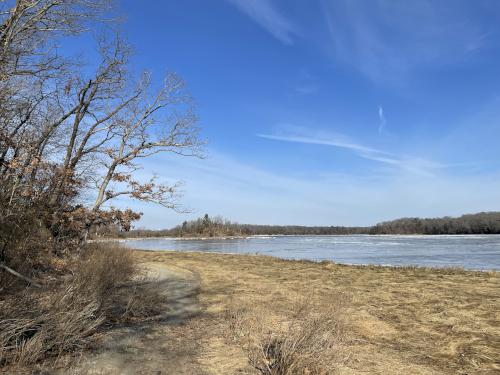 trail in January at Great Esker Park near Weymouth in eastern Massachusetts