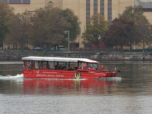 Duck Tour car/boat on the Charles River Basin in Massachusetts