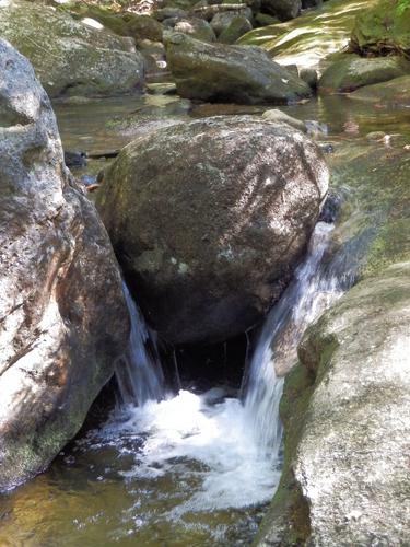 stream boulder on the way to Mount Evans in New Hampshire