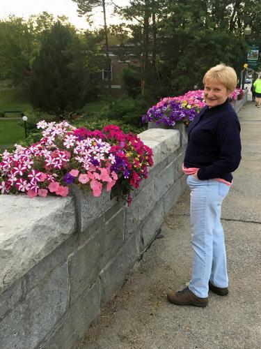 Andee on the bridge over Souhegan River in Milford near Federal Hill in southern New Hampshire