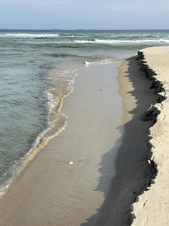 tidal sand scuplting in February at Ferry Beach in New Hampshire