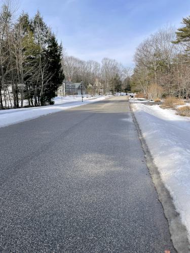 Vines Road in February near Ferry Beach in New Hampshire