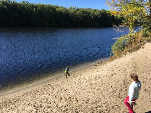 sandy shore at Floodplain Forest near Concord in southern New Hampshire