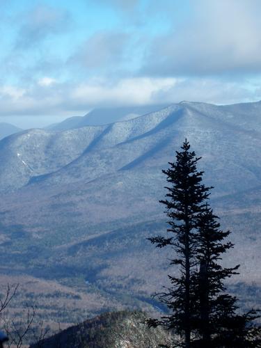 winter view east from the Osseo Trail viewpoint on Mount Flume in New Hampshire